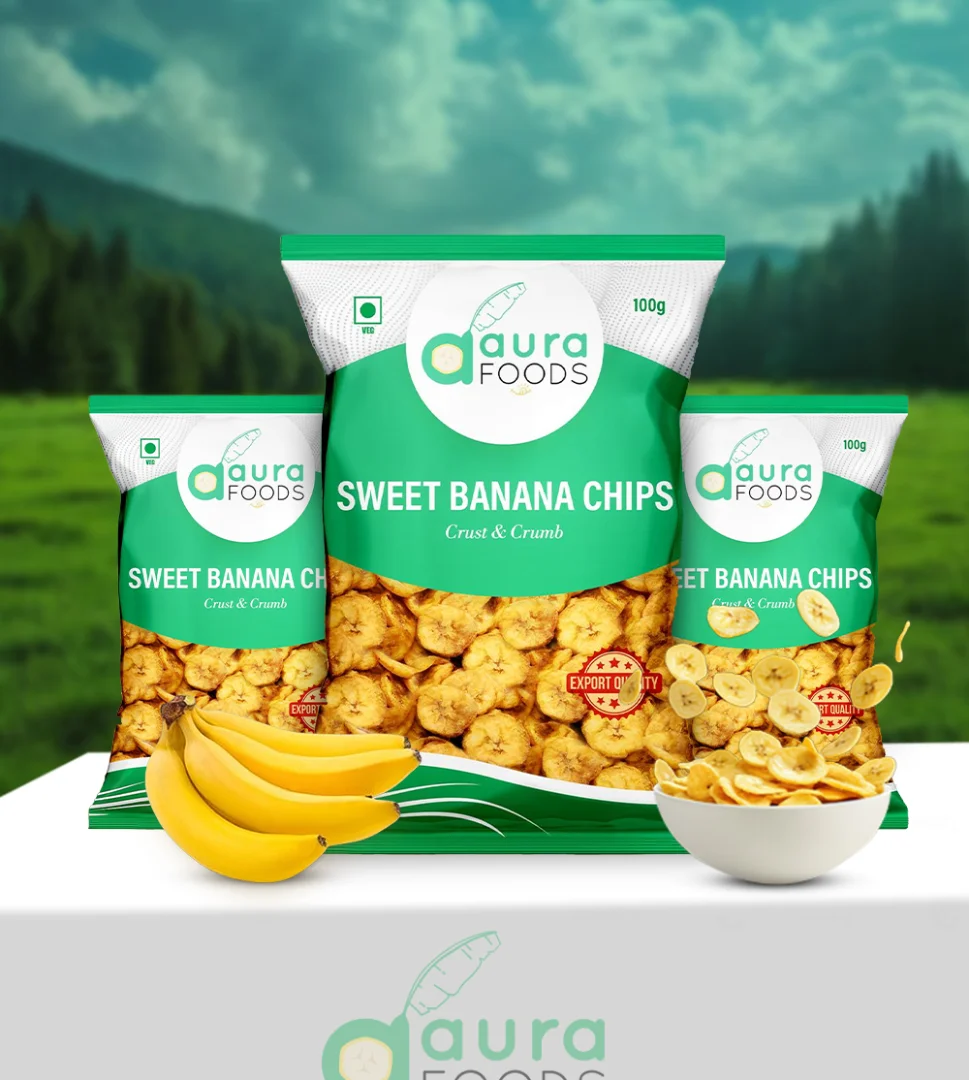 Export-quality Kerala banana chips packaging for global distribution