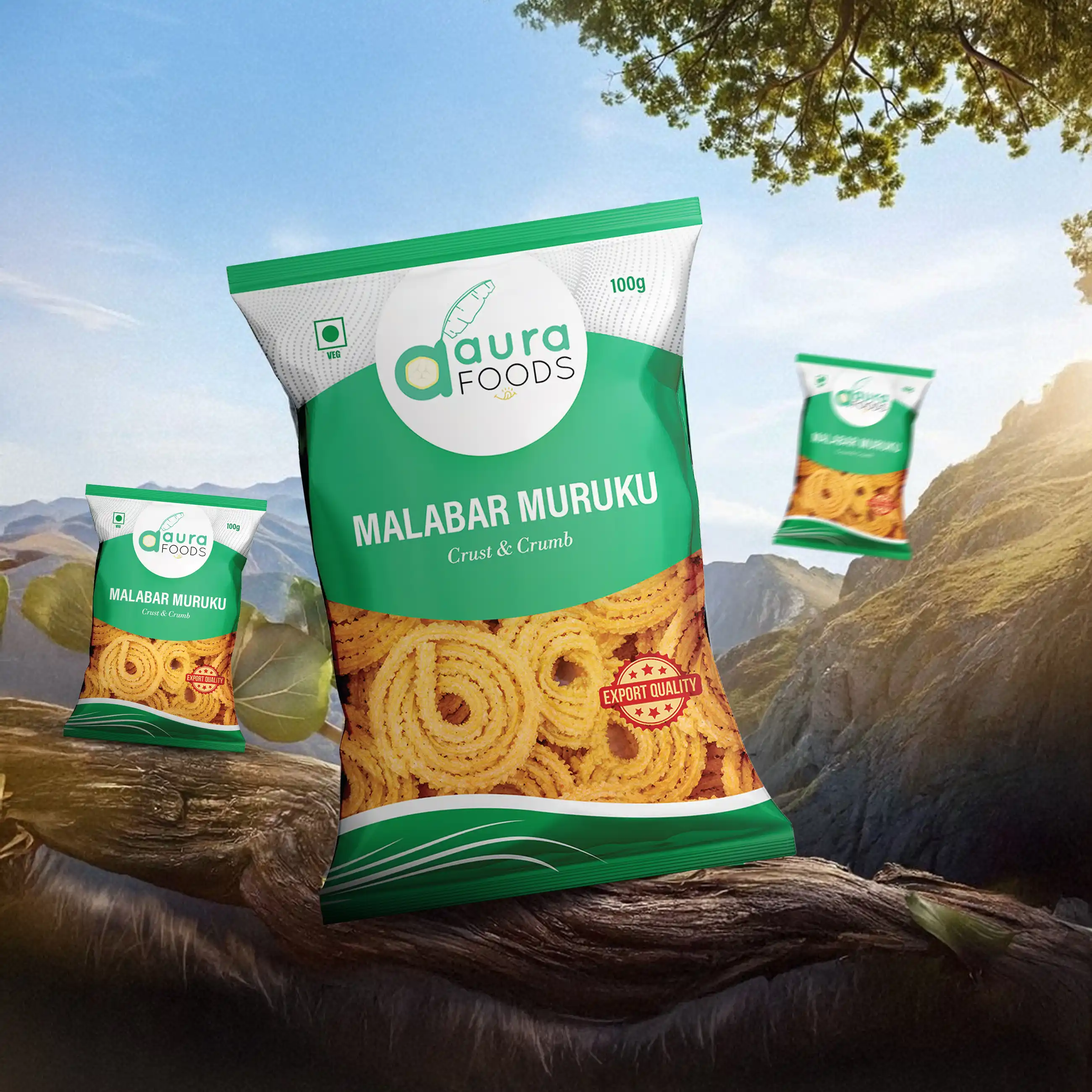 Traditional South Indian murukku spirals made in Kerala